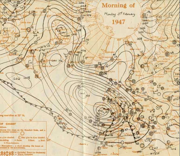 Met Office Chart 3rd February 1947