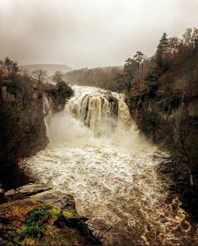 The River Tees gushing over High Force Waterfall in December 2015