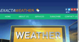 exacta weather logo and webpage