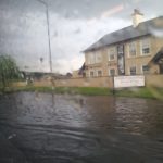 picture of flooding as River Browney bursts it’s banks in Croxdale, June 2012