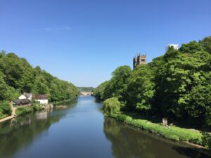 picture of River Wear and Durham Cathedral from Prebends Bridge