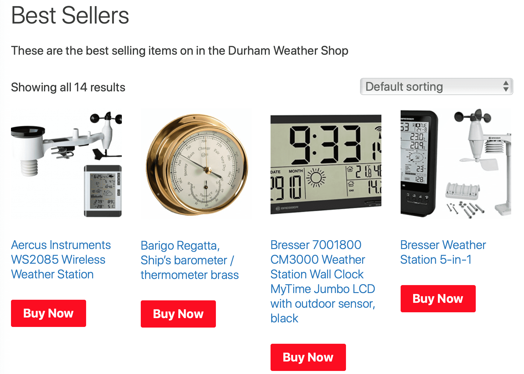 Best selling weather stations at Amazon