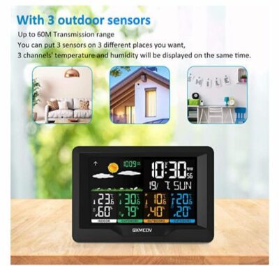 Qxmcov Weather Station with 3 Wireless Sensors