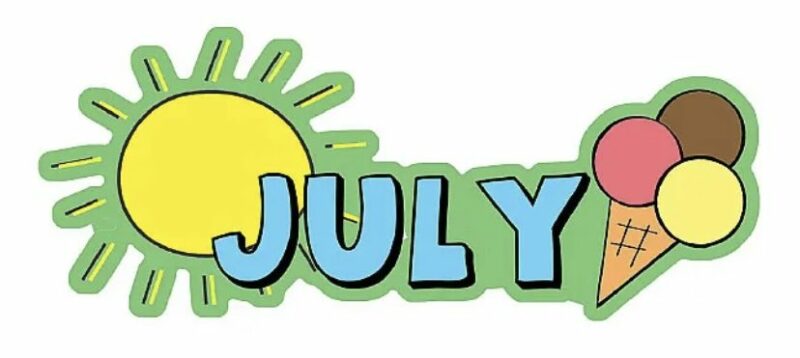 July banner : sunshine and ice-cream