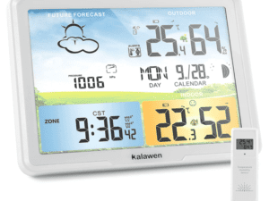 ALongSong Weather Station Indoor Outdoor Thermometer Large LCD Display  Digital Temperature Humidity Monitor, Weather Thermometer with Calendar and