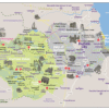 Map of Country Durham showing all places of interest