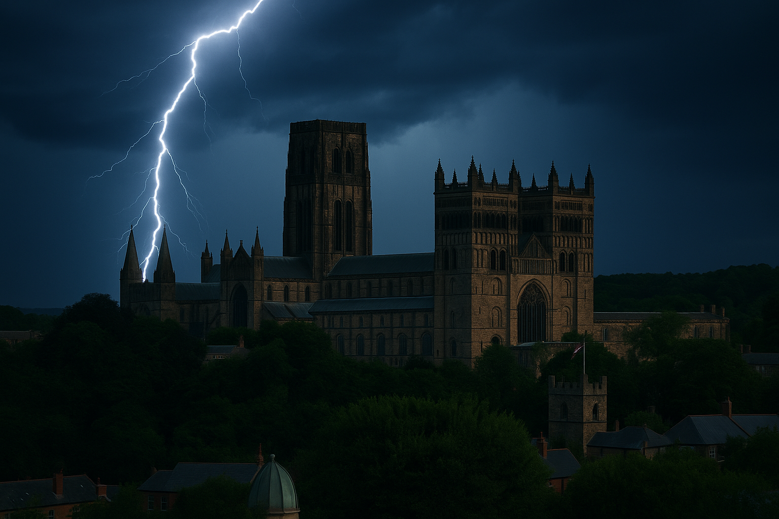 Lightning over Durham Cathedral