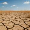 Dry cracked ground in drought conditions
