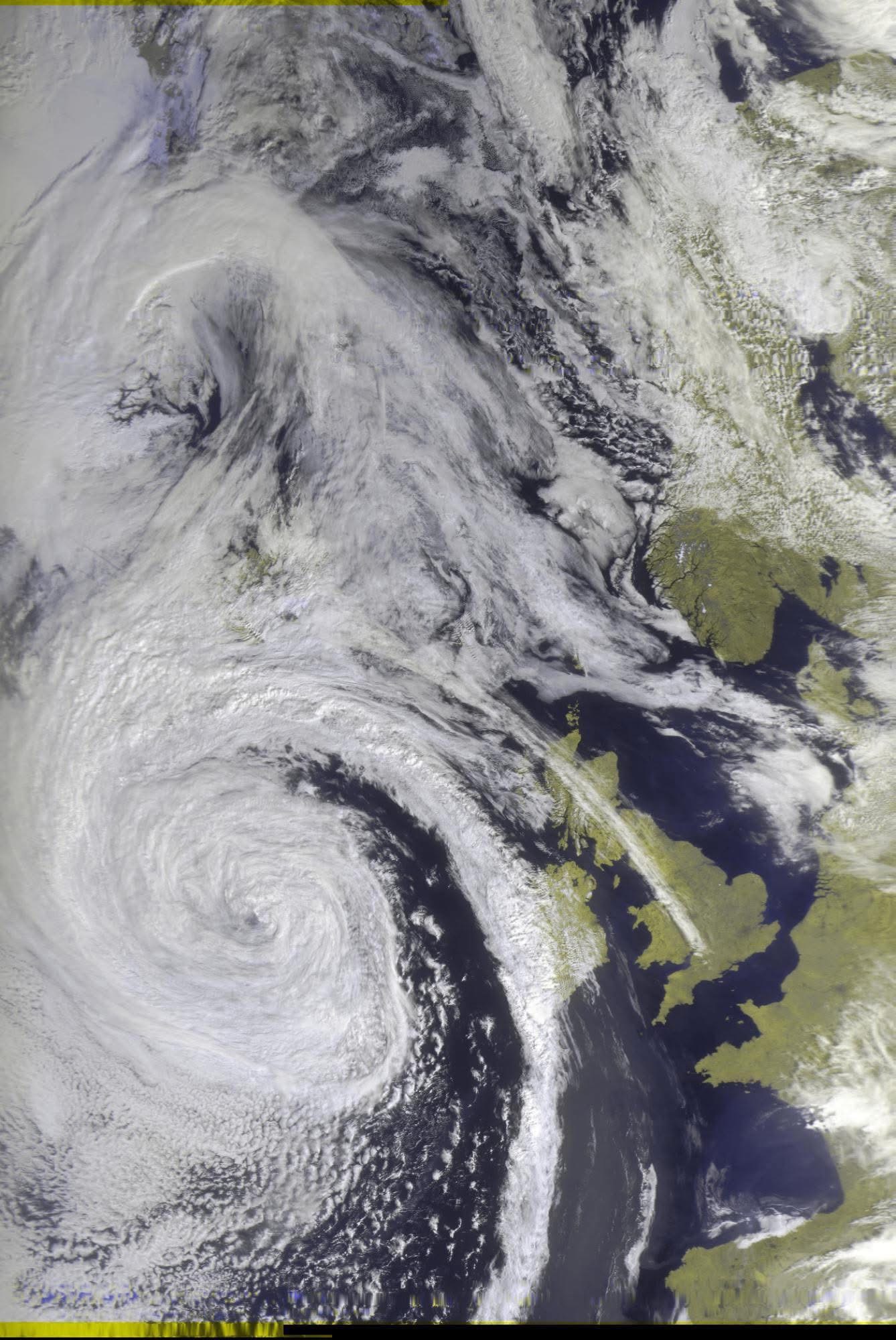 Ex-Hurricane Erin, just west of Ireland